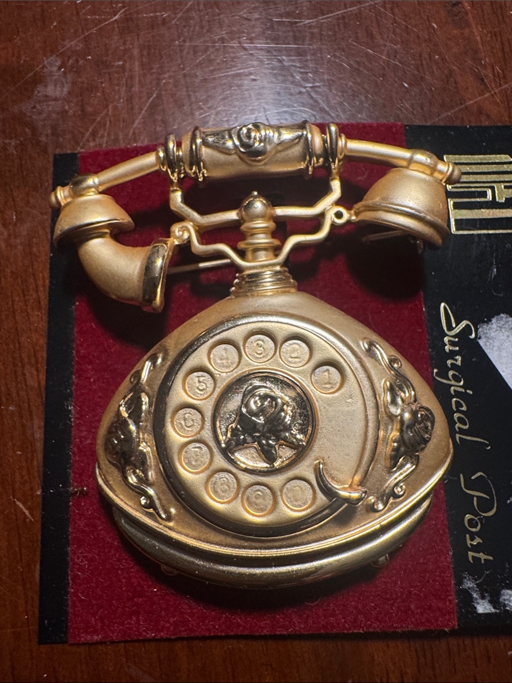 Vintage Style Gold Decorative Telephone Phone Ornament - Gold